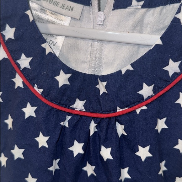 Bonnie Jean Navy and White Star Dress with Red Accents - Picture 2 of 4